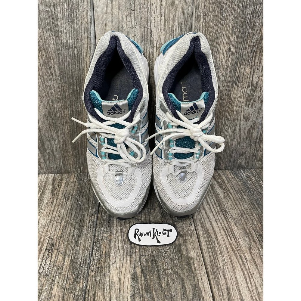 ADIDAS Mens Running Shoes Q22220 Sneakers Silver Aqua size 9 - Picture 7 of 10